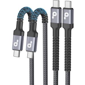 USB C Cable 6FT, 2 Pack USBC to C Cables, Type C Fast Charging Cable Nylon Braided USBC Charger Cable Compatible with iPhone 17/16/15/Pro/Plus/Pro Max/Samsung Galaxy S23/LG and More (Grey)