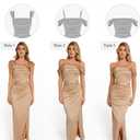 Popilush Women's Shapewear Maxi Dress Multi Way Wear Off The Shoulder Bodycon Long Cocktail Formal Dresses, 2XL