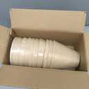 Set of 10 Small Lamp Shade Chandelier Shades Burlap Clip on Lamp Shade 3" x 6" x 5" Rustic Barrel Fabric Lampshade Cover for Table Chandelier Wall Lamp (Beige)