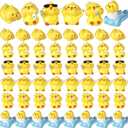 WinnerWhy 48 Pcs Easter Mini Chickens Miniature Chicks Figurines Tiny Resin Animals Cute Small Yellow Chickens Figurines for Landscape Potted Plant Easter Garden Home
