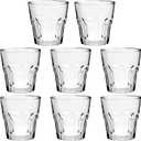 Rock Bar Stackable Beverage Glasses  Set Of 8 Dishwasher Safe Drinking Glasses For Soda, Juice, Milk, Coke, Beer, Spirits 4.5oz Durable Tempered Glass Water Tumblers