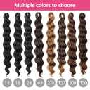 Niseyo NU Ocean Wave Crochet Hair 6 Inch 8 Packs Soft Deep Twist Crochet Braids Synthetic Wavy Braiding Hair Extensions (4# Brown)