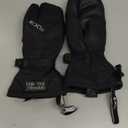 Waterproof Winter 3-Finger Ski Gloves Warm Insulated Snow Mittens for Cold Weather Snowboard Snowmobile (Large, Black)