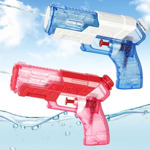 Mini Water Gun for Kids Toddler - Pack of 2 Squirt Guns Water Pistol Small Water Blaster Toys for Boys Girls, Summer Toys for Outdoor Swimming Pool Beach Party Favors Bath Water Gun (Blue Pink)