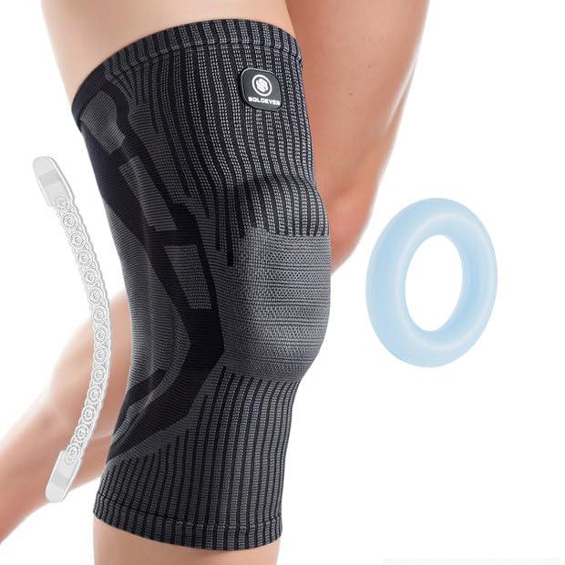 Knee Brace for Knee Pain Relief, Patella Gel Pad & Side Stabilizers, Knee Compression Sleeve for Running, Sports, Arthritis, Meniscus Tear, ACL & MCL Injury Recovery for Men & Women (Black, X-Large) (Black, XL)