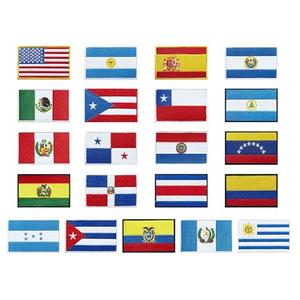 stidsds Latin America 21 Countries Flag Patch Spanish Language Speaking Assorted Latino Flags Embroidered Patches National Flags Military Tactical Patch for Clothes Hat Backpacks Pride Decor(21Pack)
