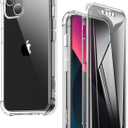 SURITCH iPhone 13 Case with Privacy Screen Cover 6.1 Inch 360 Degree Transparent Shockproof Silicone Bumper [Ultra Hybrid] Full Body Protection Case