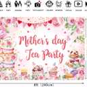 Mother's Day Tea Party Banner Backdrop 8x6FT Pink Floral Mother's Day Photography Background Let's Partea Thanks Mom Wall Decorations for Home