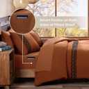 MaiRve Embroidery Comforter Set, Boho Farmhouse Western Bedding Set, All Season Bed in A Bag Comforter Set with Sheets, Pillowcases & Shams, Burnt Orange Oversized Queen 7 Pieces