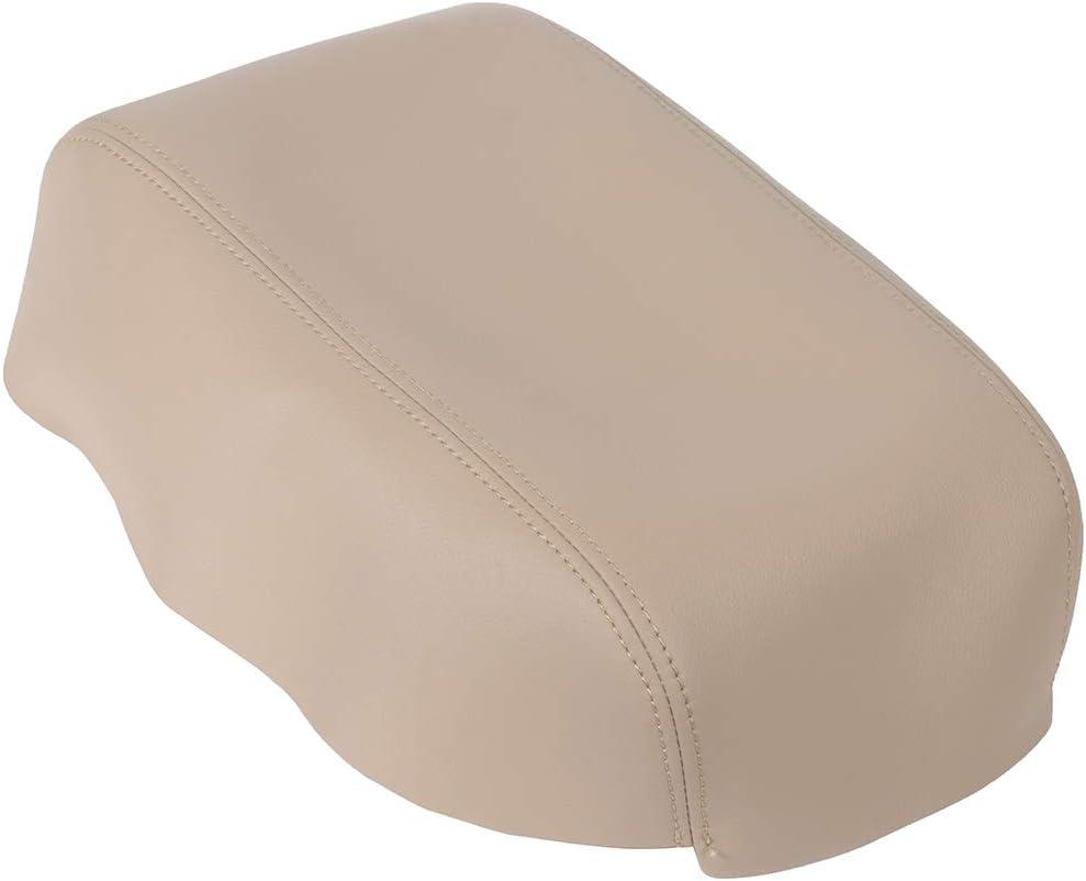 cciyu Beige Leather Center Console Armrest Cover Compatible with 2007-2011 For Toyota Camry