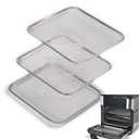 Kispog Uncoated Stainless Steel Cooking Tray Compatible with Instant Pot Vortex 10QT Only - PFAS & Teflon-Free - Dishwasher Replacement Racks, 10.2"x8.97" 3-Pack Mesh for 360 Airflow & Crisping
