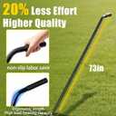 Lawn Leveling Rake, 30" x 10" Stainless Steel Head, Ergonomic Bent Handle, Level Soil & Sand, 6ft Long Handle for Yard, Garden, Sports Field