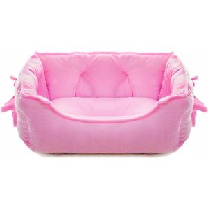 pawstrip Cute Princess Dog Bed Pink Puppy Bed for Small Dogs Breathable Cat Couch Bowknot Pet Cushion Comfortable Kitten Nest Girl Doggy Sofa, Waterproof Bottom (Pink) (19.0"L x 15.0"W x 7.0"Th)