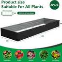 Vengarus 2 Pack 12x4x1FT Galvanized Raised Garden Bed Kit, Outdoor Metal Planter Box for Vegetables, Rectangular Steel Container, Easy Assembly (Black)