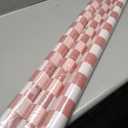 3 x Inkspire Pink Checked Bulletin Board Paper Roll,14.8FTx47IN Large Reusable Waterproof Erasable Classroom Wall Background Backdrop Paper,Fade-Resistant Fabric Wrapping School Decors Teacher Supplies