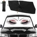 Socira Gorgeous Eyelash Car Windshield Sun Shade Umbrella Foldable Sunshade for Front Window Auto Windshield Sunshade Protect from Sun Rays Heat 57'' X 30'' Fits Most Cars Trucks & Suvs