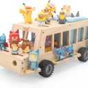 Upgrade Shelf for Toniebox 2 and Toniebox 1 Tonie Figures Characters Storage,Magnetic for Creative Tonie Box, Wooden Magnetic Shelf for Kids (Natural)