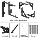 WEKIS 2 Sets Anti Sag Gate Kit Heavy Duty No Sag Kit Gate Corner Brace Bracket for Wooden Fence Gate with Self-Locking Gate Latch