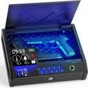 HOLEWOR Gun Safe, Biometric Gun Safes for Pistols with LCD Display of Temperature Humidity, Fingerprint Quick Access Pistol Safe Solid Handgun Safe