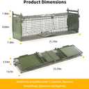 26" 2-Door Live Animal Traps for Stray Cats up to 5.5 pounds, Raccoons, Squirrel, Skunk, Mole, Groundhog, Armadillo, Rabbit, with Pedal Triggers