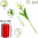 SITUMEIZI 15pcs Fake Tulips Artificial Flowers Real Touch Pink 14" PU Flower for Home Kitchen Decor Spring Easter Wedding Bouquet Decorations Office Valentine's Day Gifts(Rose Red)