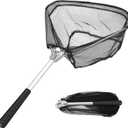 Yeahmart Fishing Net Minnow Nets with Aluminum Collapsible Telescopic Fishing Pole Handle and Nylon Mesh, Small Fishing Landing Net for Saltwater Freshwater, Kids, Men, Women, Extends to 21-75 inch