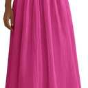 PRETTYGARDEN Maxi Dresses for Women 2026 Summer Casual Sleeveless Patchwork Flowy Vacation Sundress Knit Long Work Tank Dress (Pink, S)