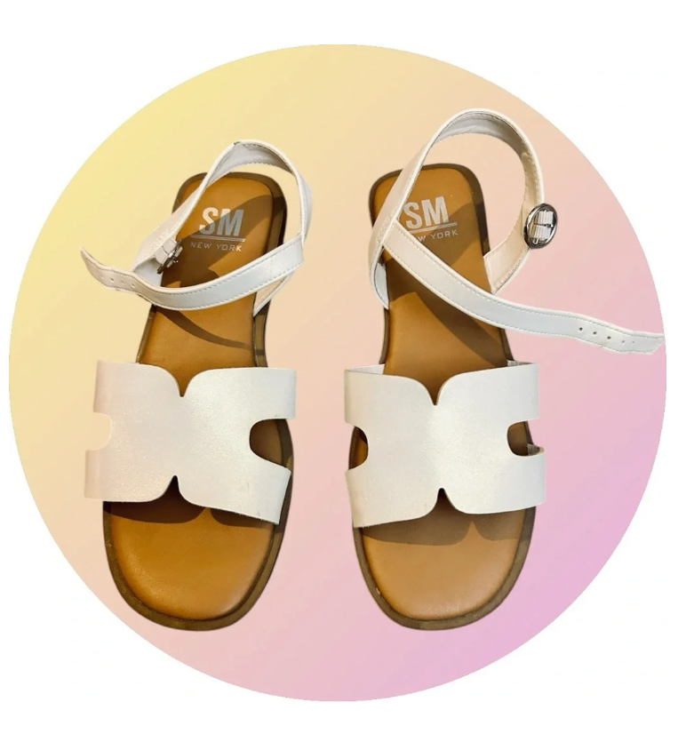 SM New York White Sandals
, Size 4