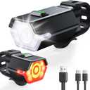 3+6 Modes Bike Lights for Night Riding with Side Light, Rechargeable & IP65 Waterproof Bicycle Light, Bike Headlight and Tail Light Set for Road Mountain Cycling