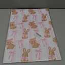 JarThenaAMCS 6 Sheets Easter Wrapping Paper -Not Roll- Coquette Pink Bow Bunny Rabbit Gift Wrap Paper Folded Flat for Spring Birthday Baby Shower DIY Crafts, 27.6 x 39.4 Inch