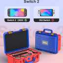 STARTRC GAMES Hard Carrying Case for Nintendo Switch 2, Professional Deluxe IP67 Waterproof, Soft Lining Hard Travel Case for Nintendo Switch 2 Console Pro Controller & Accessories (Red & Blue)