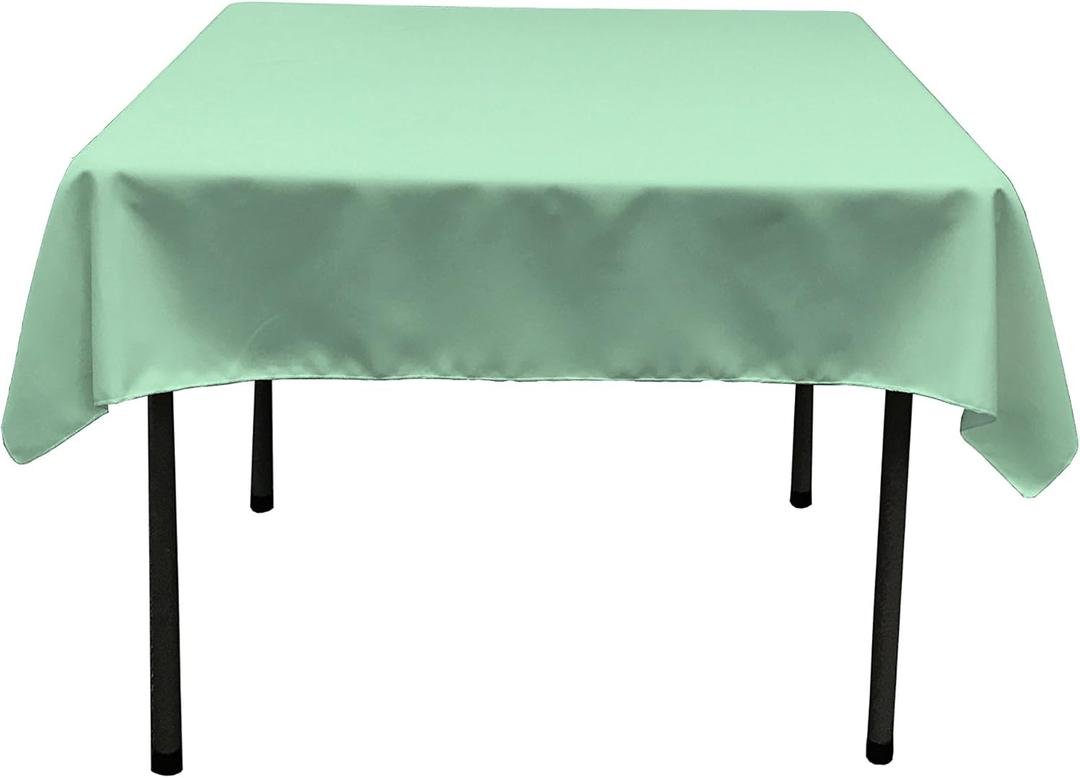 LA Linen Polyester Poplin Square Tablecloth, 52 by 52-Inch, Mint