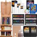 MERRIY 80-Piece Acrylic Paint Set, Artist Painting Supplies Kit with Tabletop Sketch Box Easel, 48 Colors Acrylic Paints,11"x 14"Stretched Canvas &More, Premium Acrylic Painting Set for Adults
