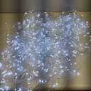 FLVOECN 98FT 960 LED Christmas Lights, Waterproof 8 Modes Ice Lights for Outside with Memory and Timer Hanging Fairy Lights Plug-in Curtain String Lights for Holiday Party Wedding Home (Cool White)