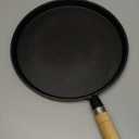 10 inch Cast Iron Crepe Pan, Cast Iron Tawa Dosa Tortilla Pan, Flat Skillet for Roti Dosa Comale