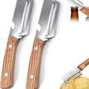 Vegetable Peeler, Multifunctional 2-in-1 Stainless Steel Fruit Veggie Peeler with Built-in Bottle Opener, Handheld Potato Peeler Kitchen Tool for Carrot, Pineapple, Pumpkin and Papaya 2 Pack