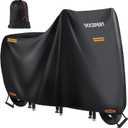 Motorcycle Cover Waterproof Outdoor, All Season Universal 420D Oxford Fabric Large Motorcycle Cover Indoor&Outdoor for Snow/Rain/Dust,4 Reflective Strips,3 Windproof Buckles (XXL 91"x38"x51")
