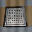 WEBANG 6 Inch Square Shower Floor Drain with Flange,Quadrato Pattern Grate Removable,Food-Grade SUS 304 Stainless Steel,Watermark&CUPC Certified,Brushed Nickel
