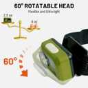 4 x Himalaya LED Headlamp Flashlight, Green Head Lamp with White Red Light, Lightweight Waterproof IPX64 Headlight with Comfortable Headband for Camping Hiking Running Work Travel