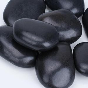 Pulovin 40 lbs Black Stones for Plants Indoor, 3-4 Inch Decorative River Rocks for Plants, Flower Pots, Vase, Polished Garden Stones for Outdoor Landscaping, Walkways, Yard