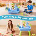 2026 Upgraded Water Table for Toddlers 3+, Water Table for Kids Ages 4-8 with Pump, Play Sink with Running Water, Kitchen Sink for Toddlers, Fishing Game and Outside Sensory Toys (Blue)