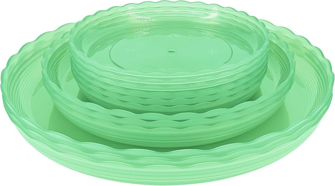 12Pcs Clear Plant Saucer, 6 8 10 Inch Durable Plastic Plant Tray, Round Plant Pot Saucers, Drip Tray for Indoor and Outdoor Garden, Green 12Pcs Clear Plant Saucer, 6 8 10 Inch Durable Plastic Plant Tray, Round Plant Pot Saucers, Drip Tray for Indoor and Outdoor Garden, Green