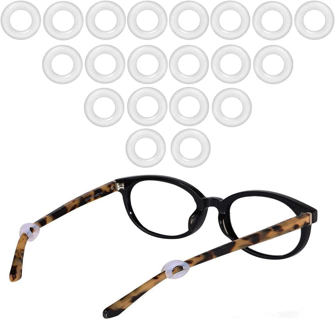 MOLDERP Glasses Ear Grip - Eyeglasses Temple Tip Sleeve Retainer,Anti-Slip Comfort Glasses Retainers For Spectacle, 12 Pairs (Clear)