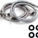 4FT Premium Stainless Steel Washer Hoses with 90 Degree Elbow