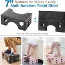 Foldable Toilet Stool, 7 inches Healthy Squatting Posture Poop Stool with Anti-Slip Feet by CHEAGO, Portable Travel Foot Stool for Toilet, Unique Folding Design Compact&Wide footrest Shadow Black