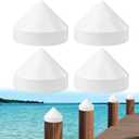 Dock Piling Caps, Flat Top Design Piling Caps and Cone Style Pylon Cap for Marine Docks Post Pole, Marine Dock Flat/Coned Piling Cap Cover for Post Pole Pylon Pipe (8 Inch)