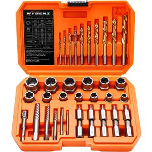 39PCS Screw & Bolt Extractor Set with Left Hand Drill Bit Set,Easy Out Screw Extractor Set,Multi-Spline Stripped Screw Extractor Kit, Bolt Extractor Kit for Studs, Rusted, Bolts & Screws