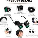 BIJIA 3X Hands-Free Binocular Opera Glasses, for Concerts, Theater, Opera, Sports Events, Travel, Museum, Wildlife Close Viewing and Fishing, Clear Edge-to-Edge Optics, Adjustable Focus (Green Film)