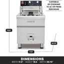 Waring Deep Fryer with 15 lb Capacity & Variable Temperature Control | 15 lb Capacity, Front Mounted Drain Spigot, Two Half-Size Baskets, 15lb of French Fries an Hour, Variable Temperature Control