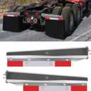 Stainless Steel Straight Spring Loaded Mud Flap Hanger Set 2-1/2" Bolt Spacing 30" Length with Aluminum Reflective Tapes for Semi Trucks Accessories